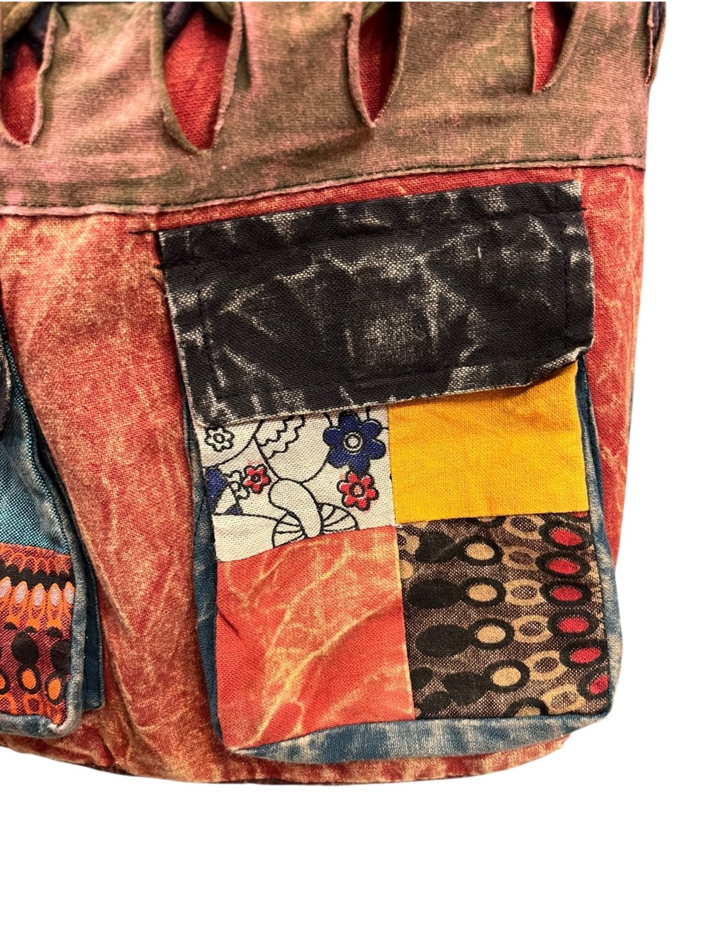 Boho Patchwork Crossbody Bag Cotton Nepal Hippie Festival Artisan Multicolor - Picture 4 of 13